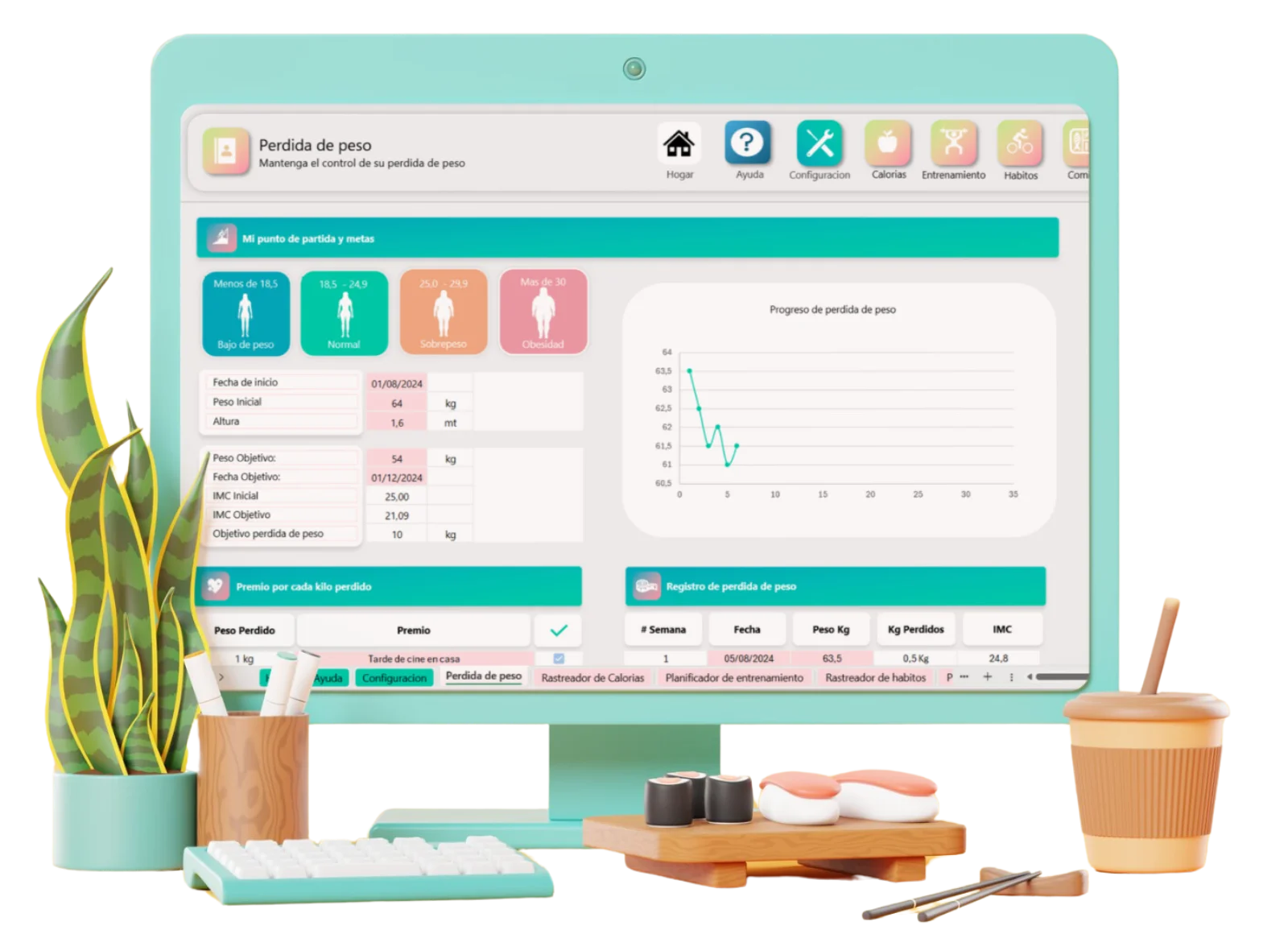 MyFit Tracker: Plantilla de Control de Peso Premium